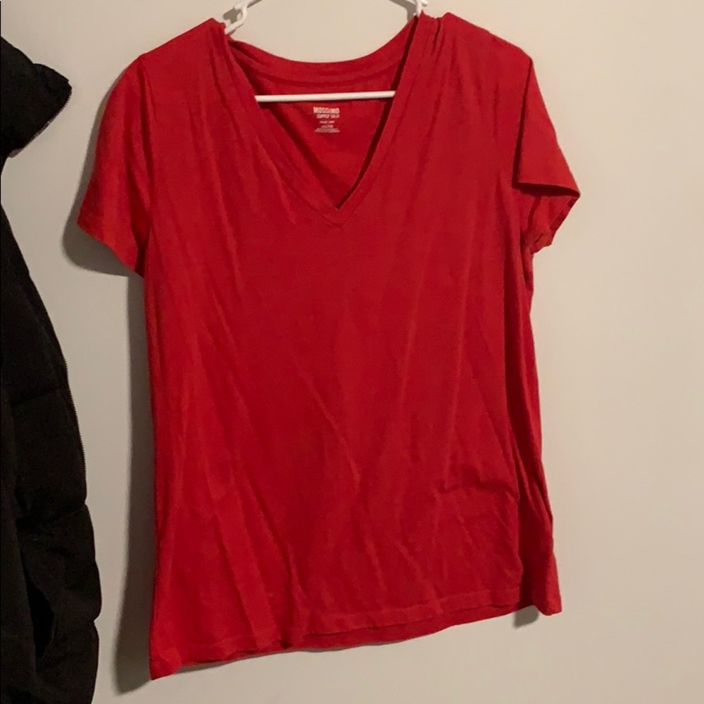 Red V-Neck Shirt